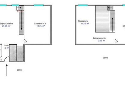 APPARTEMENT T3 A LOUER - CHAZELLES SUR LYON - 70 m2 - 520 € charges comprises par mois